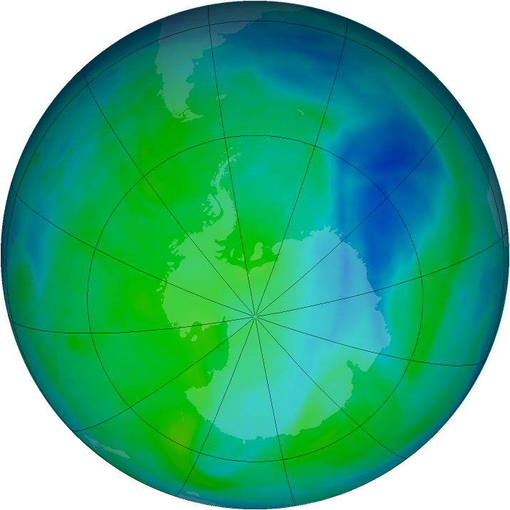 Antarctic ozone map for 18 December 2006